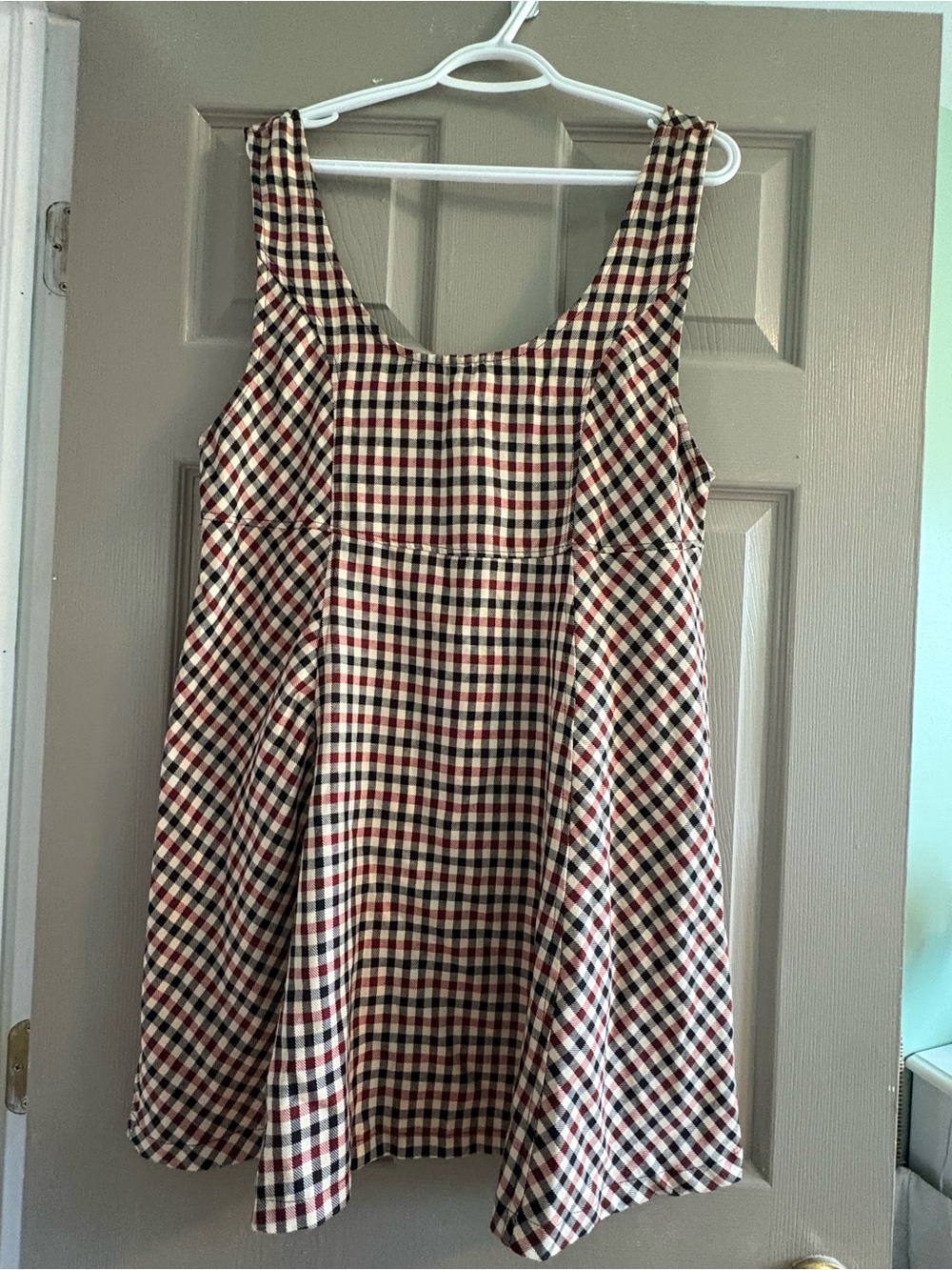 Women's Jumper A-Line Dress in Red, Black & Cream